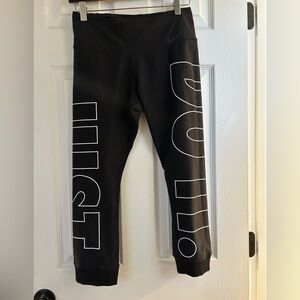 Nike Kids Black Leggings with White Graphics